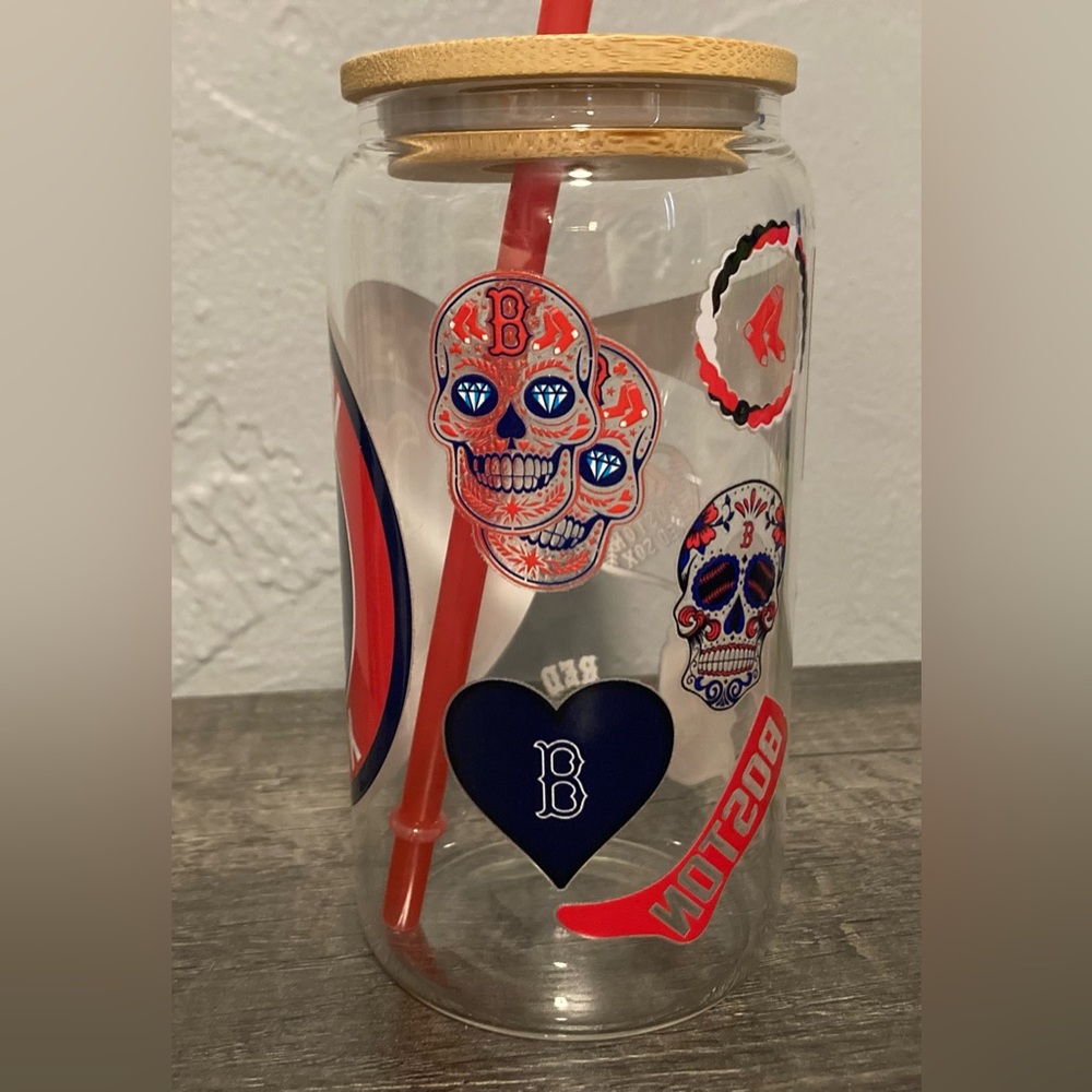 Boston Red Socks 16oz glass tumbler - Picture 4 of 5
